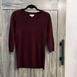Burgundy 3/4 sleeve New York & Co sweater.  Size medium